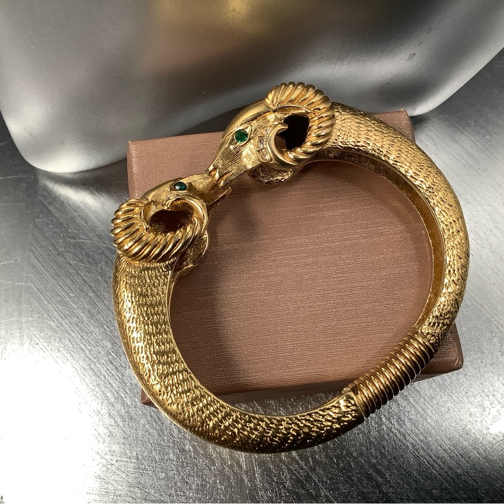 Gold Ram Head Bracelet